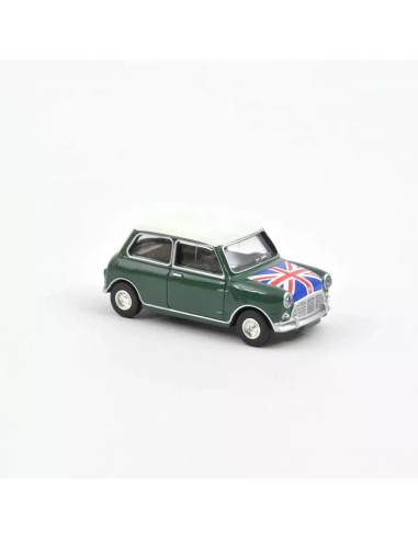 1:54 MINI COOPER S 1964 ALMOND GREEN AND FLAG ON